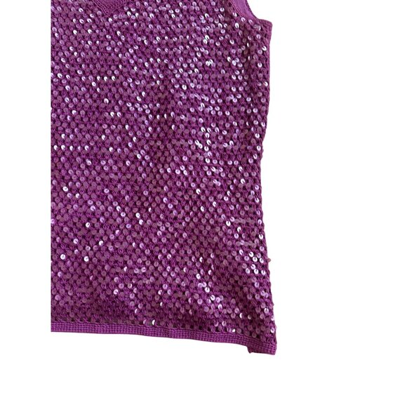 SIGRID OLSEN Purple Sequin Tank Top Size Small - Picture 4 of 7